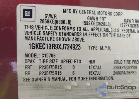 1999 GMC Yukon Sle from USA, damaged, VIN 1GKEC13R9XJ724923
